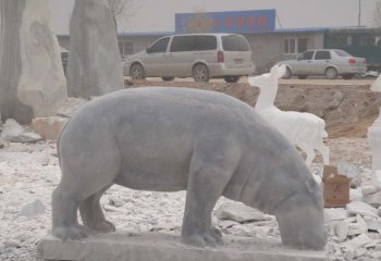 石雕河馬-石雕河馬青石仿古動物雕塑