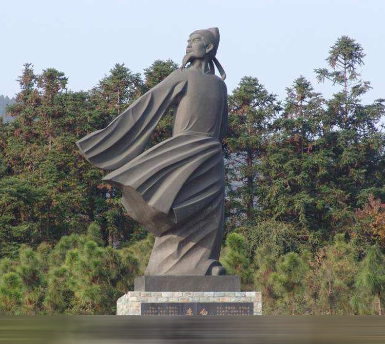 銅雕校園古代名人李白-銅雕校園古代名人 校園李白銅雕高清圖片