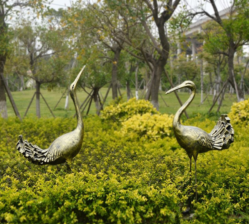 公園動物銅雕丹頂鶴-公園動物銅雕 丹頂鶴銅雕