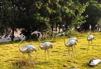 不銹鋼鏡面抽象火烈鳥雕塑-不銹鋼火烈鳥雕塑 鏡面抽象火烈鳥雕塑