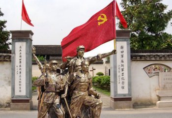 景區(qū)八路軍沖鋒銅雕-經濟區(qū)八路軍銅雕 八路軍沖鋒銅雕