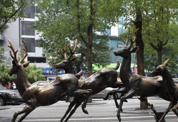 讓精美銅雕定格奔跑的馬公園動物